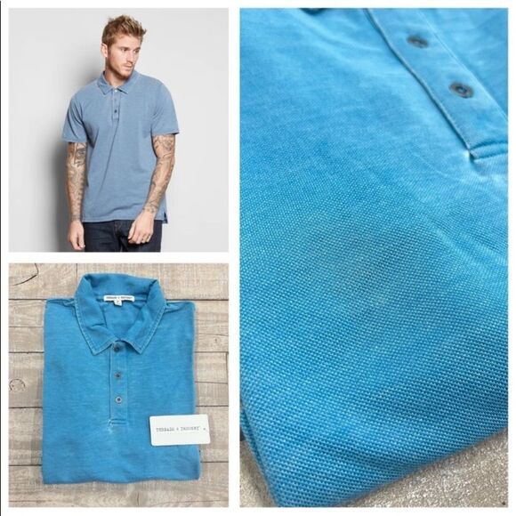 𝅺Threads 4 Thought Blue Blake Polo - Picture 1 of 3